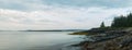 Panorama of ocean shore in the morning (Slow shutter speed) Royalty Free Stock Photo