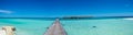 Panorama of the ocean at the tropical beach at Maldives Royalty Free Stock Photo