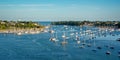 Panorama of the Odet river and BÃÂ©nodet in FinistÃÂ¨re, Brittany France Royalty Free Stock Photo