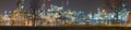 Panorama of oil refinery by night, Poland