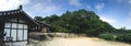 Panorama. Old asian house in the traditional korean village. South Korea