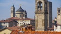 Panorama of old Bergamo, Italy. Bergamo, also called La Citt dei Mille, The City of the Thousand , is a city in Lombardy, northern Royalty Free Stock Photo