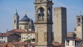 Panorama of old Bergamo, Italy. Bergamo, also called La Citt dei Mille, The City of the Thousand , is a city in Lombardy, northern Royalty Free Stock Photo