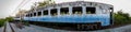 Panorama of old bogey of retired train Royalty Free Stock Photo