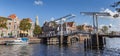 Panorama of an old bridge in the center of Haarlem Royalty Free Stock Photo