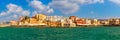 Panorama of old harbour, Chania, Crete, Greece Royalty Free Stock Photo