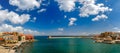 Panorama of old harbour, Chania, Crete, Greece Royalty Free Stock Photo