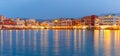 Panorama old harbour, Chania, Crete, Greece Royalty Free Stock Photo