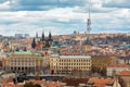 Panorama of old historic town Prague, in Czech Praha, Central Bohemia, Czech Republic Royalty Free Stock Photo