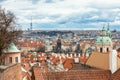 Panorama of old historic town Prague, in Czech Praha, Central Bohemia, Czech Republic Royalty Free Stock Photo