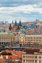 Panorama of old historic town Prague, in Czech Praha, Central Bohemia, Czech Republic Royalty Free Stock Photo