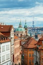 Panorama of old historic town Prague, in Czech Praha, Central Bohemia, Czech Republic Royalty Free Stock Photo