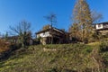 Panorama with Old house with courtyard in village of Bozhentsi, Bulgaria