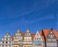 Panorama of old houses at the central market square of Bremen Royalty Free Stock Photo