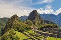 Panorama of old machu picchu ruins