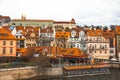 Panorama of the old part of Prague from the embankment of the Vistula River.