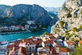 Panorama of Old Pirate Town of Omis Royalty Free Stock Photo