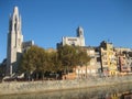 Panorama of the old Spanish city of Gerona. Royalty Free Stock Photo