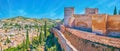 Panorama of Old Town from Alcazaba of Alhambra, Granada, Spain