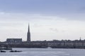 Panorama of the old town of Bordeaux, France, with the Garonne Quays Quais de la Garonne over the garonne rive