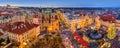 Panorama of Old Town of Prague at Christmas time.