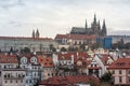 Panorama of the Old Town of Prague, Czech Republic, with a focus on Hradcany hill and the Prague Castle with St Vitus Cathedral Royalty Free Stock Photo