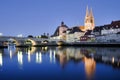 Panorama of old town Regensburg Royalty Free Stock Photo