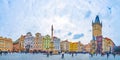 Panorama of Old Town Square in Prague, Czech Republic Royalty Free Stock Photo