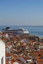 Panorama of old traditional city of Lisbon Royalty Free Stock Photo