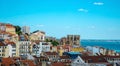 Panorama of old traditional city of Lisbon Royalty Free Stock Photo