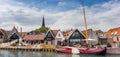 Panorama of an old wooden sailing ship in Monnickendam Royalty Free Stock Photo