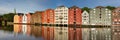 Panorama of the old wooden storehouses Royalty Free Stock Photo