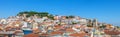 Panorama of the oldest part of Lisbon showing Royalty Free Stock Photo