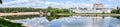 Panorama Olginsky pond in St. Petersburg Royalty Free Stock Photo