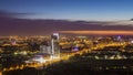 Panorama of early morning in Almaty. Al Farabi Avenue Royalty Free Stock Photo