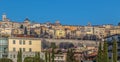 Panorama with one part of upper city Citta Alta in Bergamo Royalty Free Stock Photo