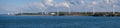 A panorama of onshore wind turbines on the Solway Coast in Cumbria, England, UK