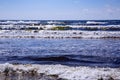 Panorama on open Baltic Sea with waves