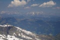 Panorama opening from Kitzsteinhorn, Ski resort slope, Kaprun, Austria