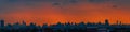 Panorama, Orange sky before sunset, At city scenery of Bangkok