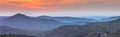 Panorama Orange Sunrise over Cevennes national park Royalty Free Stock Photo