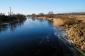 Panorama of the Orel River in early spring.