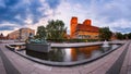 Panorama of Oslo City Hall in the Evening, Oslo, Norway Royalty Free Stock Photo