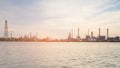 Panorama over oil refinery factory river front Royalty Free Stock Photo