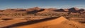 Panorama over the Sossusvlei dune field Royalty Free Stock Photo