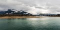 panorama overcast cloudy day at Columbia river near Revelstoke British Columbia Royalty Free Stock Photo