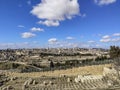 Panorama overlooking the Old City of Jerusalem, Israel, including the Dome of the Rock and the Western Wall Royalty Free Stock Photo