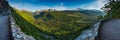 Panorama Overlooking Valley Below Logan Pass Royalty Free Stock Photo
