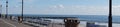 Panoramic view from Ocean City boardwalk, New Jersey Royalty Free Stock Photo