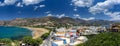 Panorama of Paleochora town, located in western part of Crete island Royalty Free Stock Photo